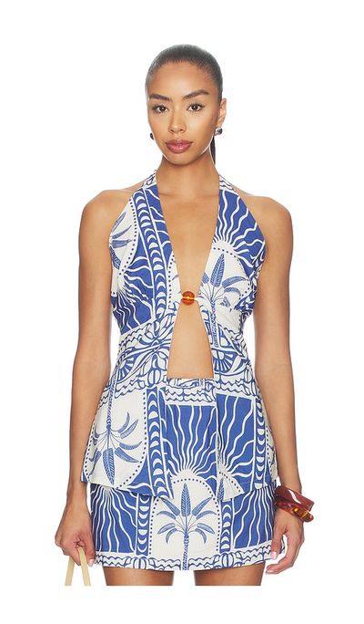 SEVEN WONDERS SEVEN WONDERS Joanna Open Front Halter Top
