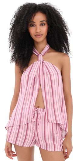 Seven Wonders Seven Wonders Koah Knotted Front Split Top Koah Pink