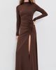 Seven Wonders Seven Wonders Lila Ruched Maxi Dress Chocolate - 3