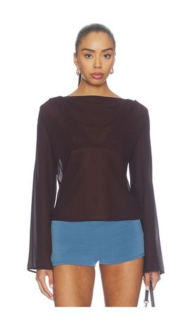 SEVEN WONDERS SEVEN WONDERS Luciana Boat Neck Long Sleeve Top