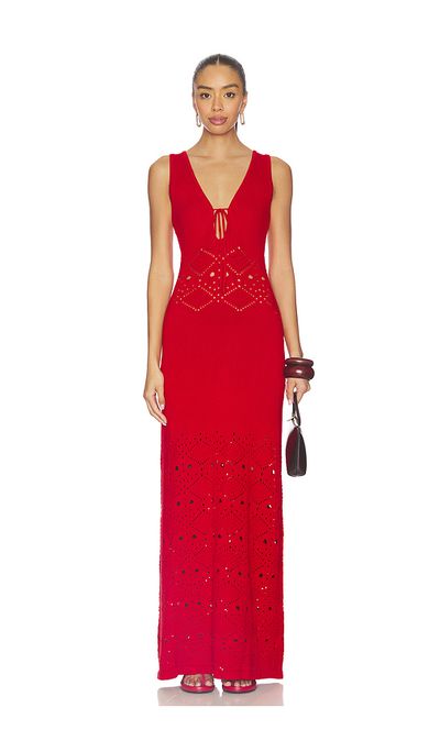 SEVEN WONDERS SEVEN WONDERS Milah V-neck Knit Maxi Dress