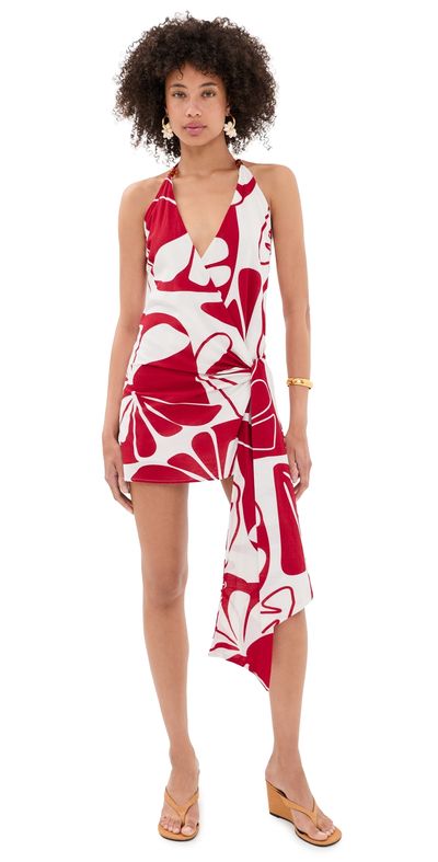 Seven Wonders Seven Wonders Sahara Halter Mini Dress Sandy Red/White