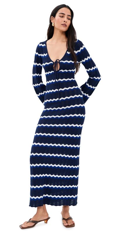 Seven Wonders Seven Wonders Sofia Knit Maxi Dress Navy/White