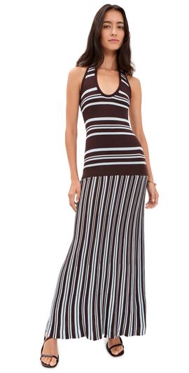 Seven Wonders Seven Wonders Suki Halter Maxi Dress Chocolate/Blue