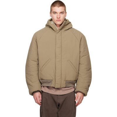 Seventh Seventh Beige Orb Puffer Coat