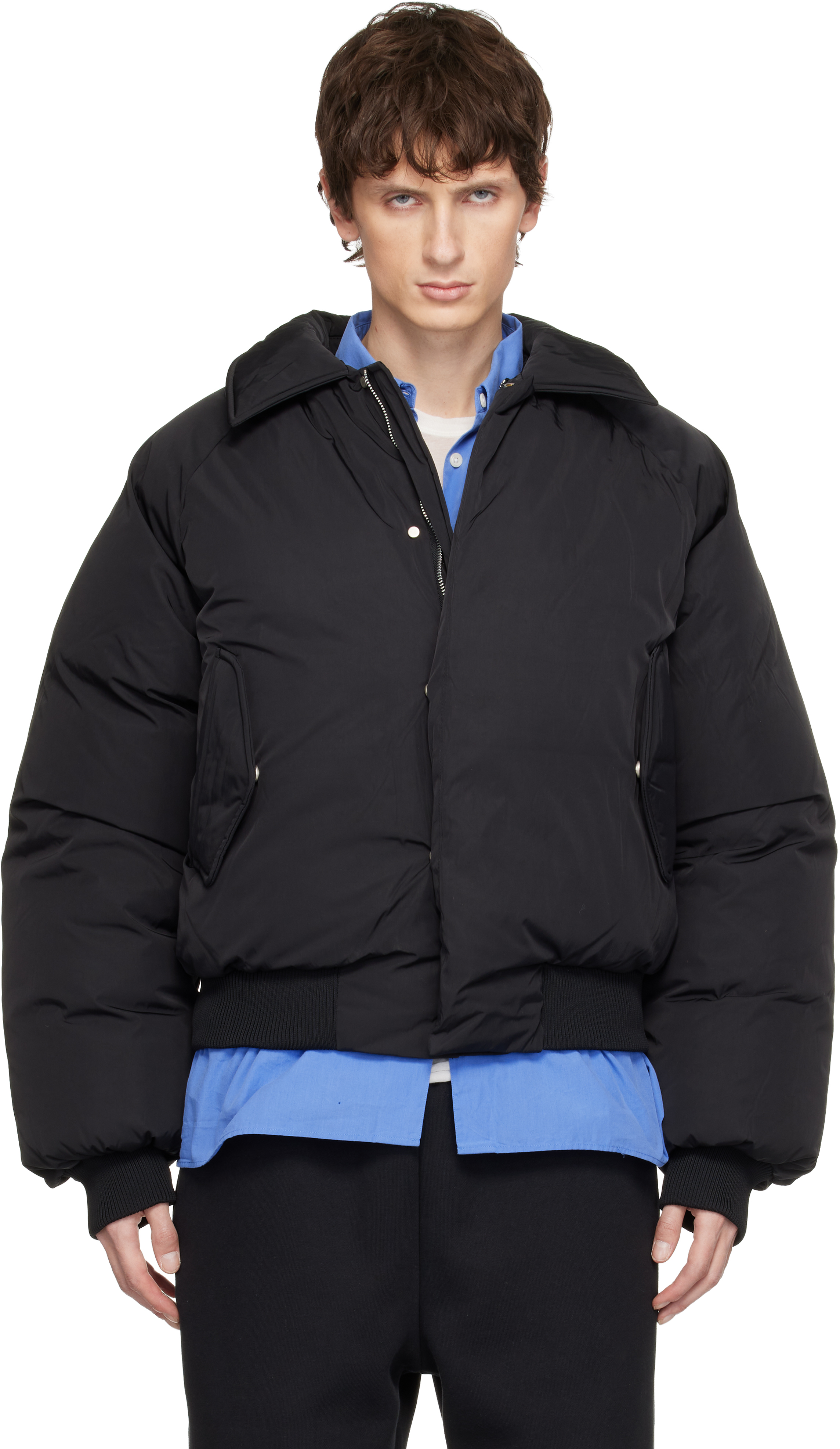 Seventh - Black Nylon Aero Bomber Jacket
