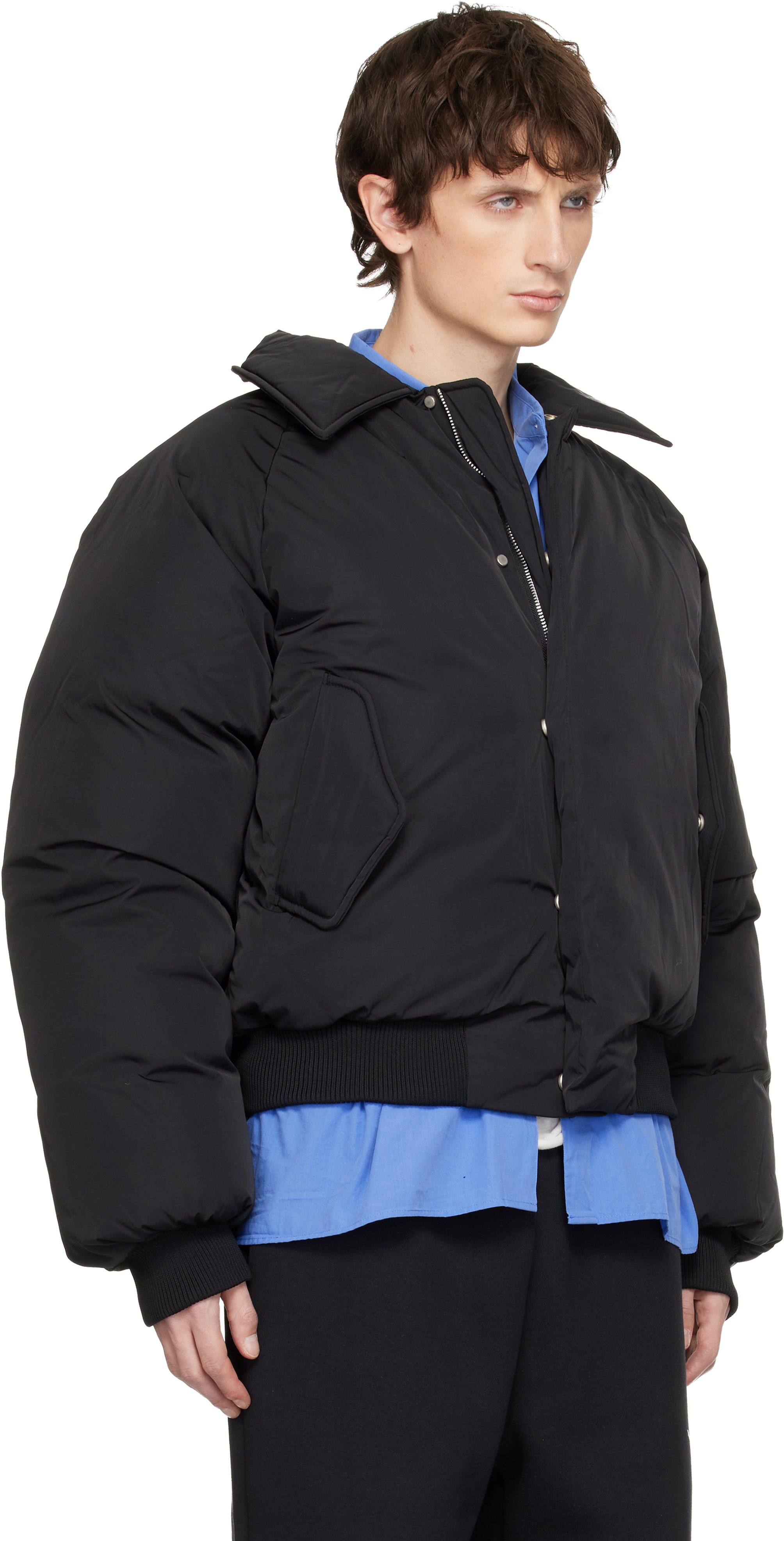 Seventh - Black Nylon Aero Bomber Jacket