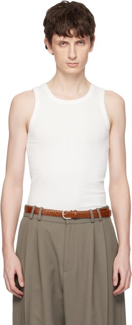 Seventh Seventh White Base Rib Tank Top