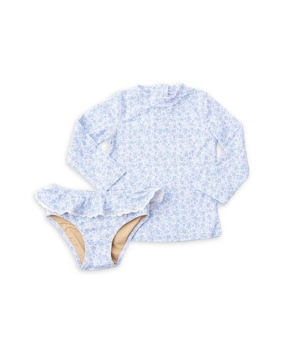 Shade Critters Shade Critters Girls' Coastal Garden Floral Rashguard Two Piece Swimsuit