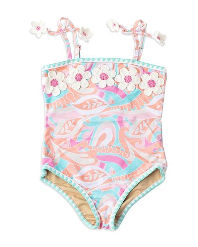 Shade Critters Shade Critters Girls' Tutti Fruity Daisy Crochet Pom Pom Swimsuit