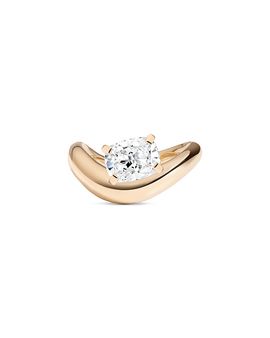 Shahla Karimi Bloomingdale's Fine Collection Luxe Collection Certified Lab Grown Diamond Cushion Solitaire Curve Ring in 14K Yellow Gold, 2.0 tcw