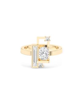 Shahla Karimi Shahla Karimi 14K Yellow Gold Certified Lab Grown Diamond Mixed Cut Cubist Inspired Ring, 1.16 tcw