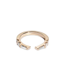 Shahla Karimi Shahla Karimi 14K Yellow Gold Certified Lab Grown Diamond Princess & Baguette Cuff Ring, 0.50 tcw