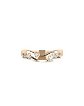 Shahla Karimi Shahla Karimi from the Luxe Collection Certified Lab Grown Diamond Gaudi Batllo 3mm Curved Sea Glass Band in 14K Yellow Gold, 0.201 tcw