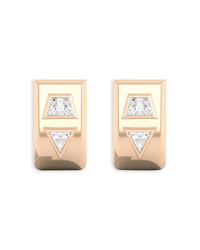 Shahla Karimi Shahla Karimi from the Luxe Collection Certified Lab Grown Diamond Mixed Cut Azadi Half Arc Huggie Hoop Earrings in 14K Yellow Gold, 0.46 tcw