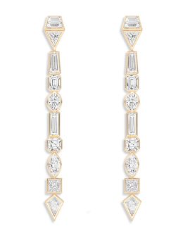 Shahla Karimi Shahla Karimi from the Luxe Collection Certified Lab Grown Diamond Mixed Cut Azadi Shoulder Duster Drop Earrings in 14K Yellow Gold, 10.05 tcw