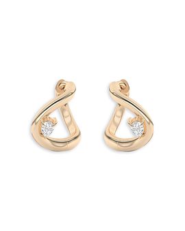 Shahla Karimi Shahla Karimi from the Luxe Collection Certified Lab Grown Diamond Pear Gaudi Curve Huggie Hoop Earrings in 14K Yellow Gold, 0.2 tcw
