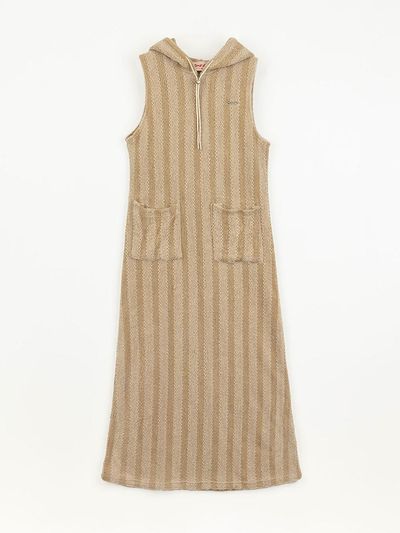 SHAKIRI BOO KNIT HOOD DRESS _BEIGE