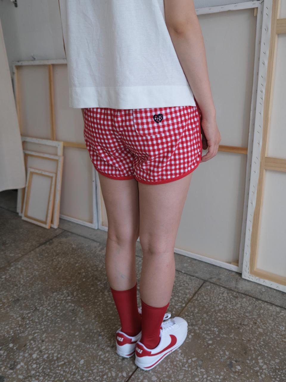 SHAKIRI CHERRY TERRY PANTS _RED