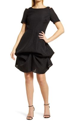 Shani Shani Cold Shoulder Jacquard Dress