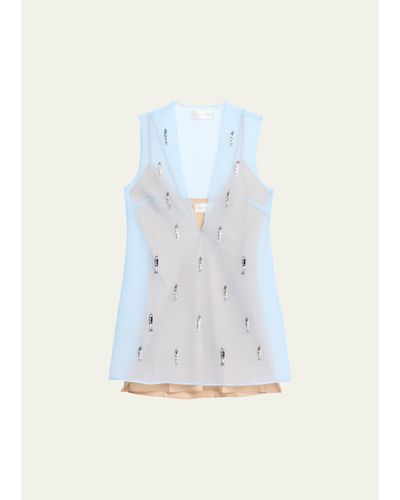 Shani Shemer Leila Embellished Chiffon Mini Dress