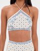 Shani Shemer Shani Shemer Edie Bikini Top Blue Mosaic Print - 2