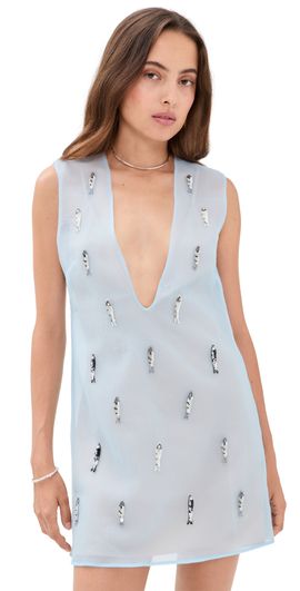 Shani Shemer Shani Shemer Leila Mini Dress Blue Dove