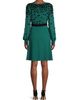 Shani Women's Flocked Velvet Surplice Dress - 5
