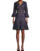 Shani Women's Floral Jacquard Lattice Trim Fit & Flare Midi-Dress - 3