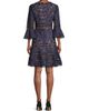 Shani Women's Floral Jacquard Lattice Trim Fit & Flare Midi-Dress - 5