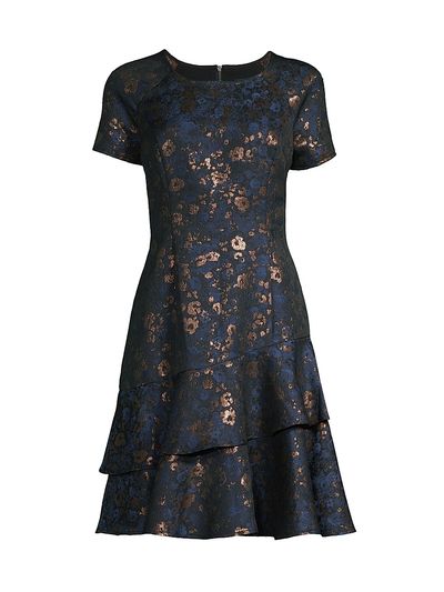 Shani Women's Floral Jacquard Tiered Minidress