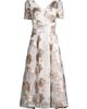 Shani Women's Jacquard Organza V-Neck Midi-Dress - 1