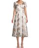 Shani Women's Jacquard Organza V-Neck Midi-Dress - 3