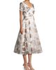Shani Women's Jacquard Organza V-Neck Midi-Dress - 4
