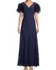 Shani Women's Lace & Feather V-Neck Gown - 3