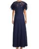 Shani Women's Lace & Feather V-Neck Gown - 5