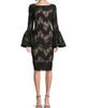Shani Women's Metallic Lace Bell-Sleeve Sheath Dress - 3