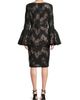 Shani Women's Metallic Lace Bell-Sleeve Sheath Dress - 5