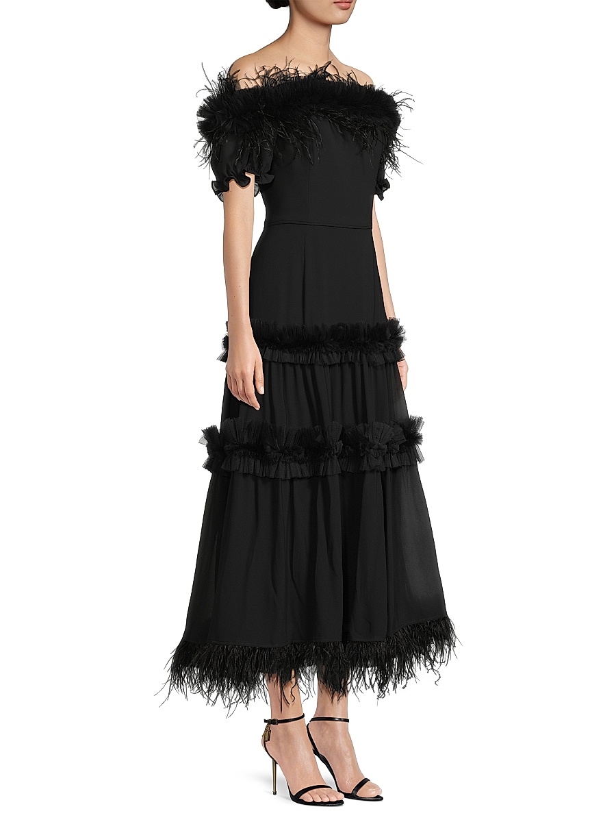 knee length dresses for ladies Buy Online Floral Appliqué Colorblock Fit & Flare Lace Dress for Women main image 0