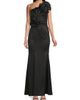 Shani Women's One-Shoulder Floral Appliqué Crepe Gown - 3