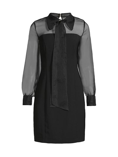 Shani Women's Silk Organza Mixed Media Collared Minidress