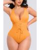 Shapellx Shapellx Plunge Lace-Up Tummy Control One-Piece Swimsuit - 1