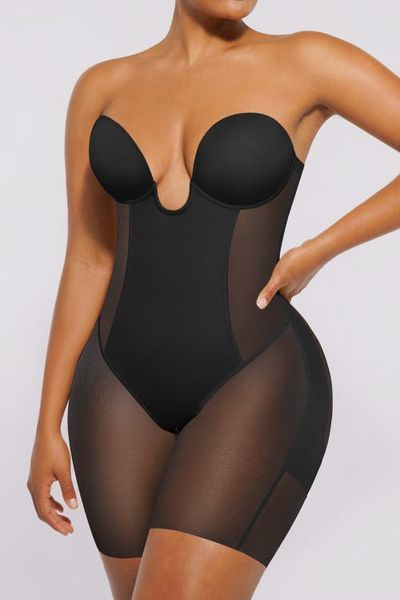 Shapellx Shapellx Strapless Shapewear Deep Plunge Low Back Bodysuit