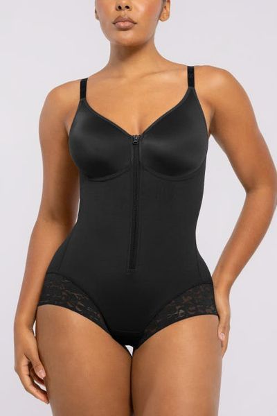 Shapellx Shapellx Tummy Control Zip-Up Brief Bodysuit