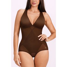 Shapellx Shapellx V-Neck Tummy Control Wire-Free Sculpting Brief Bodysuit