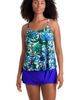 ShapeSolver ShapeSolver Asymmetrical Flounce Tankini Swimsuit Top - 1