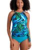 ShapeSolver ShapeSolver High Neck Mesh Blouson Plus Size Tankini Swimsuit Top - 1