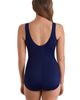 ShapeSolver ShapeSolver Shirred Front Princess Seam Girl Leg Plus Size One-Piece Swimsuit - 3