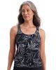 ShapeSolver ShapeSolver Shirred Neck Blouson Mastectomy Tankini Swimsuit Top - 1