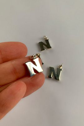 SharpLilTeeth Vintage Sterling Silver Letter N Initial Charm Selected by